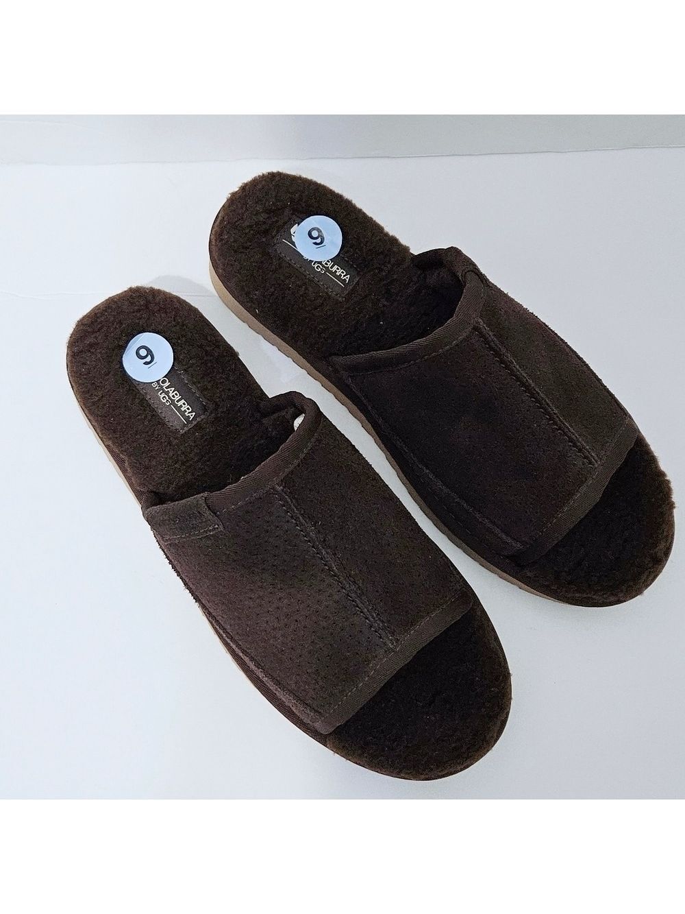 NWOT Koolaburra By Ugg Dawsen Men's Brown Leather Slippers Sz 9 - Picture 2 of 7